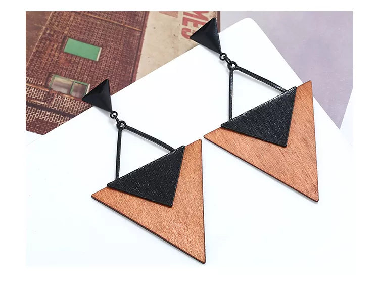 Trendy Boho Wood Teardrop Earrings | Lightweight & Stylish Jewelry for Every Occasion