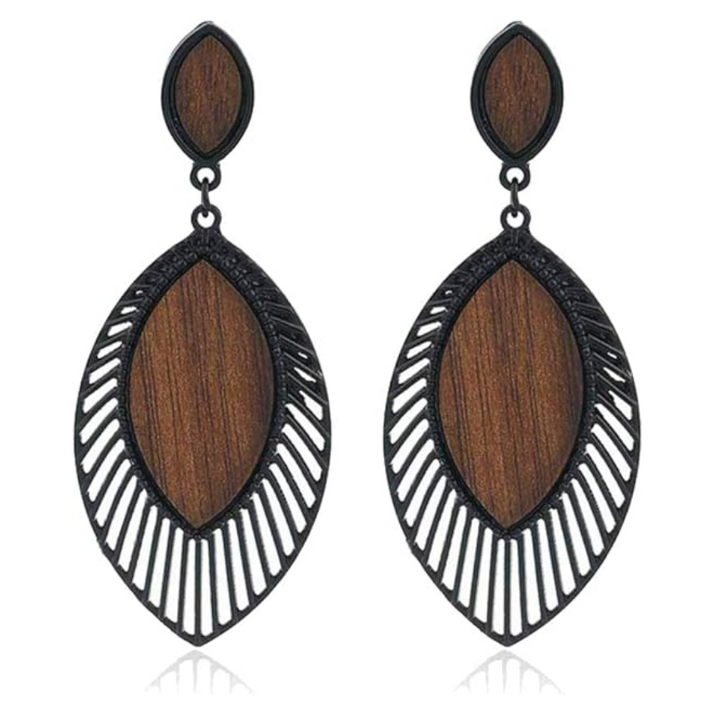 Trendy Boho Wood Teardrop Earrings | Lightweight & Stylish Jewelry for Every Occasion