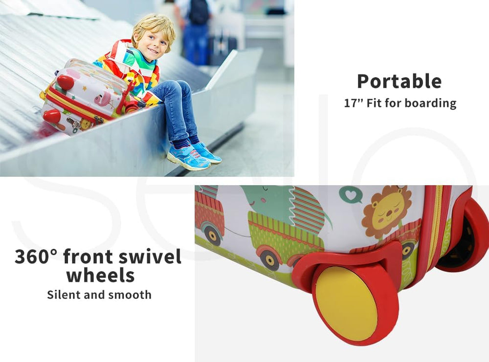 Kids 2-in-1 Ride-On Scooter Suitcase with 360° Swivel Wheels - Perfect Travel Companion for Fun and Convenience