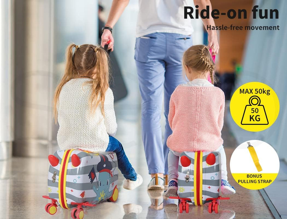 Kids 2-in-1 Ride-On Scooter Suitcase with 360° Swivel Wheels - Perfect Travel Companion for Fun and Convenience