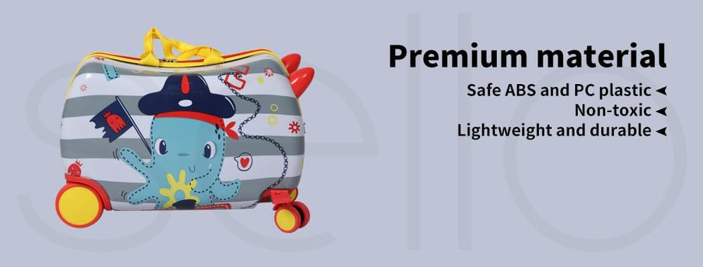Kids 2-in-1 Ride-On Scooter Suitcase with 360° Swivel Wheels - Perfect Travel Companion for Fun and Convenience