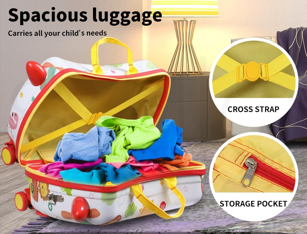 Kids 2-in-1 Ride-On Scooter Suitcase with 360° Swivel Wheels - Perfect Travel Companion for Fun and Convenience