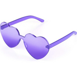 Stylish Cora Heart-Shaped Transparent Sunglasses - Borderless Design for Trendy Summer Looks