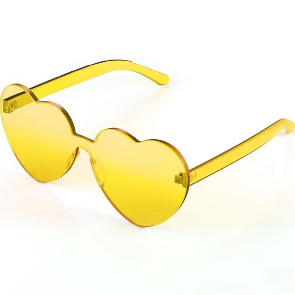 Stylish Cora Heart-Shaped Transparent Sunglasses - Borderless Design for Trendy Summer Looks