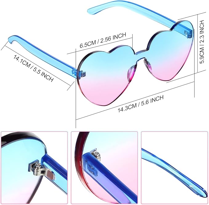 Stylish Cora Heart-Shaped Transparent Sunglasses - Borderless Design for Trendy Summer Looks