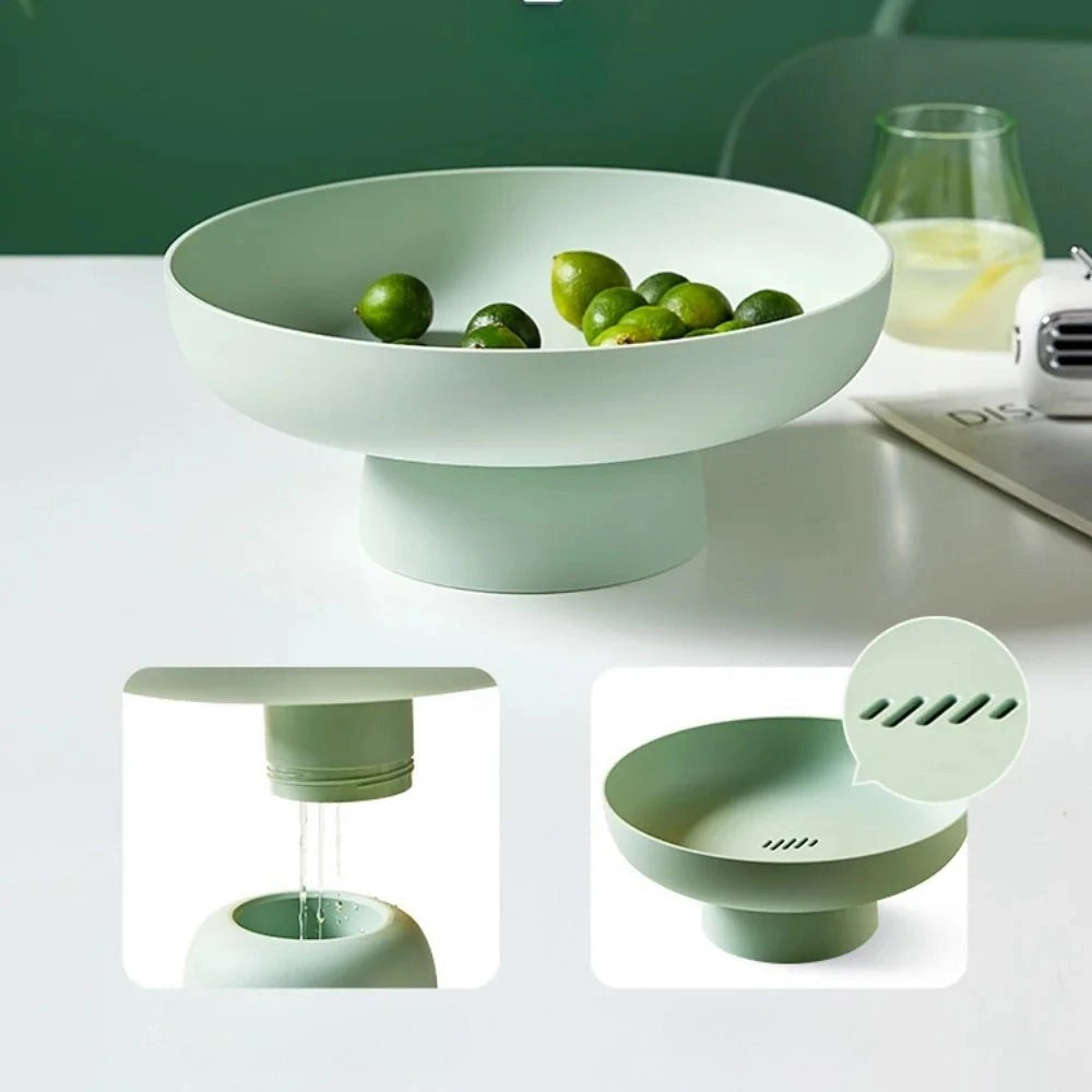 Table Fruit Bowl Pedestal Decorative Kitchen Counter Serving Bowl