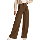 Katja Women's Fall High-Waisted Business Casual Pants with Pockets - Stylish & Comfortable Office Wear