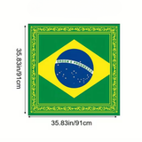 Brazil Flag World Cup Head Scarf Bandana Square