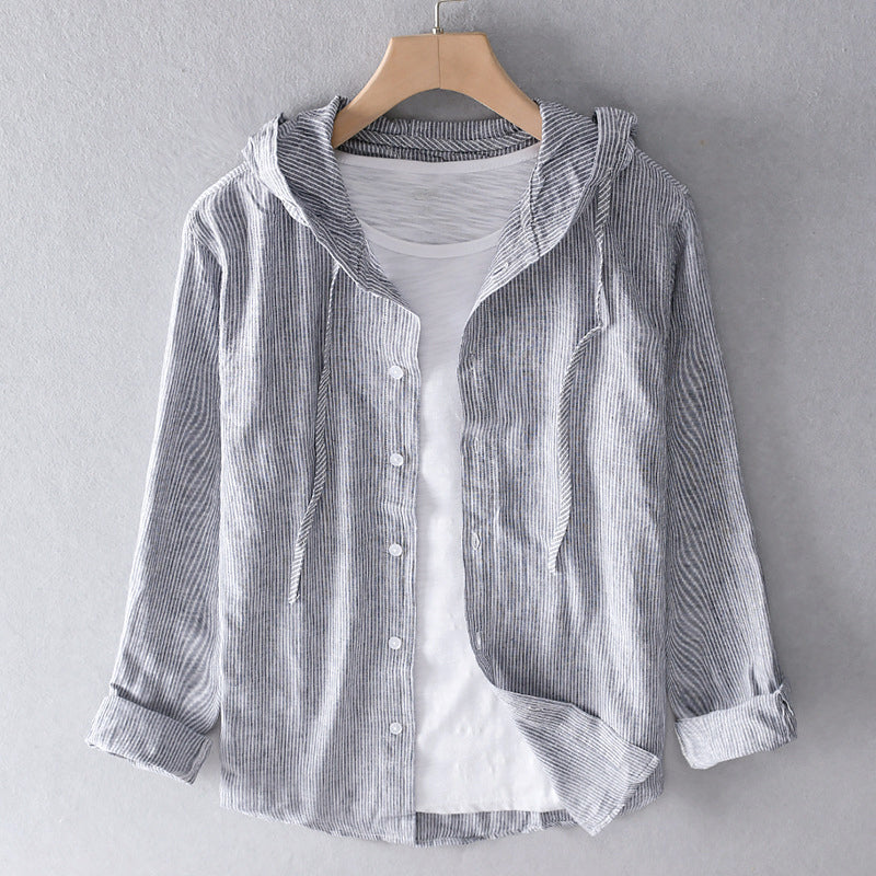 Women's Lightweight Hooded Linen Blend Shirt - Breathable, Stylish & Perfect for Summer