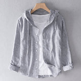 Women's Lightweight Hooded Linen Blend Shirt - Breathable, Stylish & Perfect for Summer