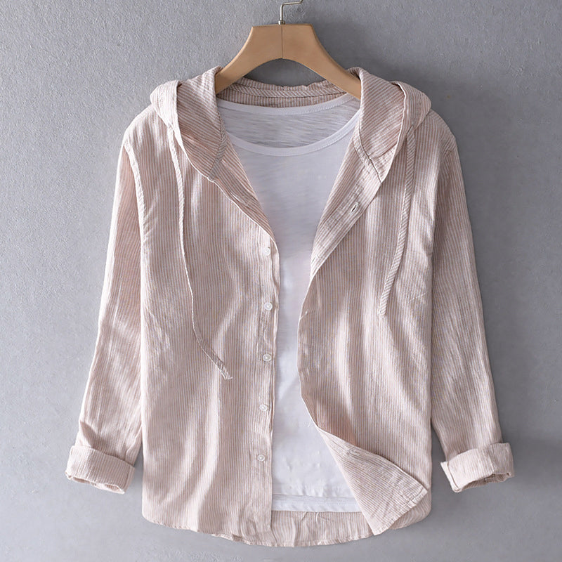 Women's Lightweight Hooded Linen Blend Shirt - Breathable, Stylish & Perfect for Summer