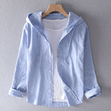 Women's Lightweight Hooded Linen Blend Shirt - Breathable, Stylish & Perfect for Summer