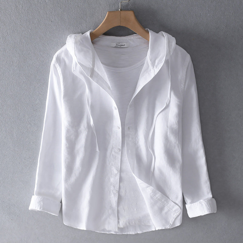Women's Lightweight Hooded Linen Blend Shirt - Breathable, Stylish & Perfect for Summer