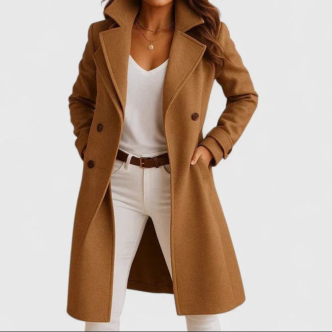 Women's double-breasted coat, view 1