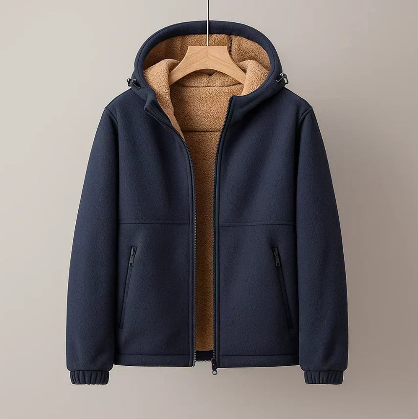 Men's hooded coat, view 2