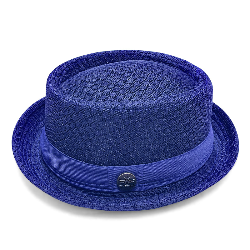 Pork Pie Mesh Hat – Breathable Summer Fedora, Unisex, Adjustable 58–60cm