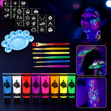 Glow Dark UV Body Paint Set Parties Festivals