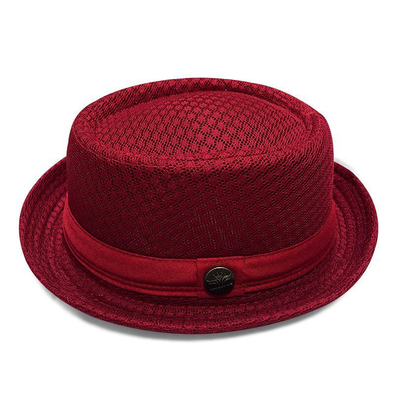 Pork Pie Mesh Hat – Breathable Summer Fedora, Unisex, Adjustable 58–60cm