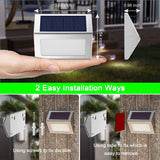 Solar Wall Lights – 6-Pack, IP44 Waterproof, Stainless Steel & Auto Dusk-to-Dawn