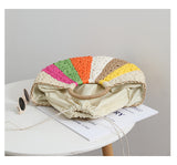 Strandtasche Geflochten – Bunte Regenbogen-Streifen