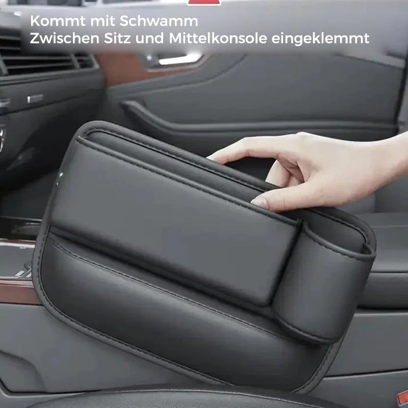 Car Seat Gap Organizer – PU Leather, Cup & Phone Holder, 2-Pack
