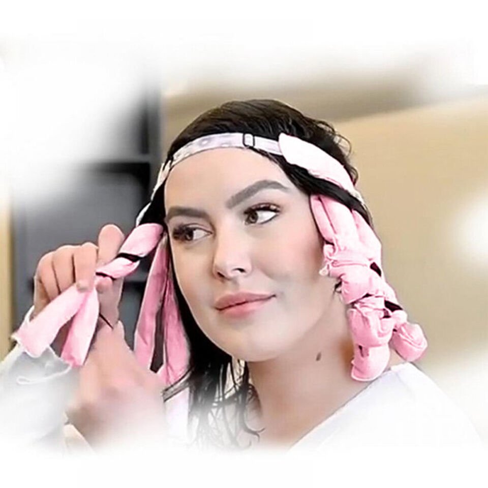 Heatless Curling Headband – Satin, Overnight Curls & 2 Hair Ties