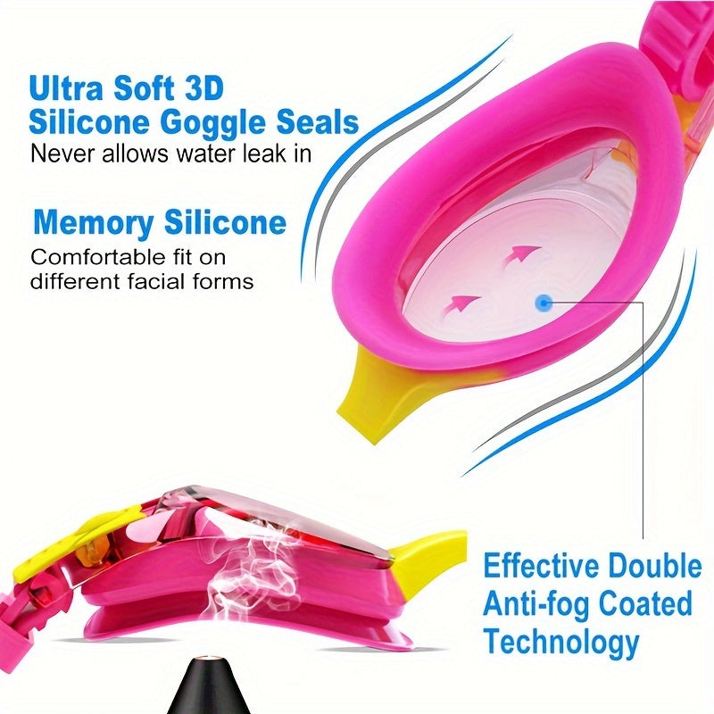 Kids Swim Goggles – Anti-Fog, Leak-Proof Silicone, Adjustable Strap, Ages 3–12