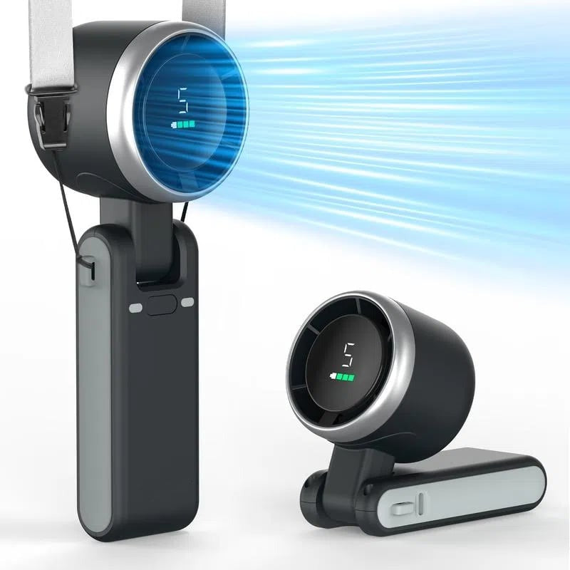 Foldable Handheld Fan – Brushless Motor 13550 RPM, 5 Speeds & 10-Hour Battery