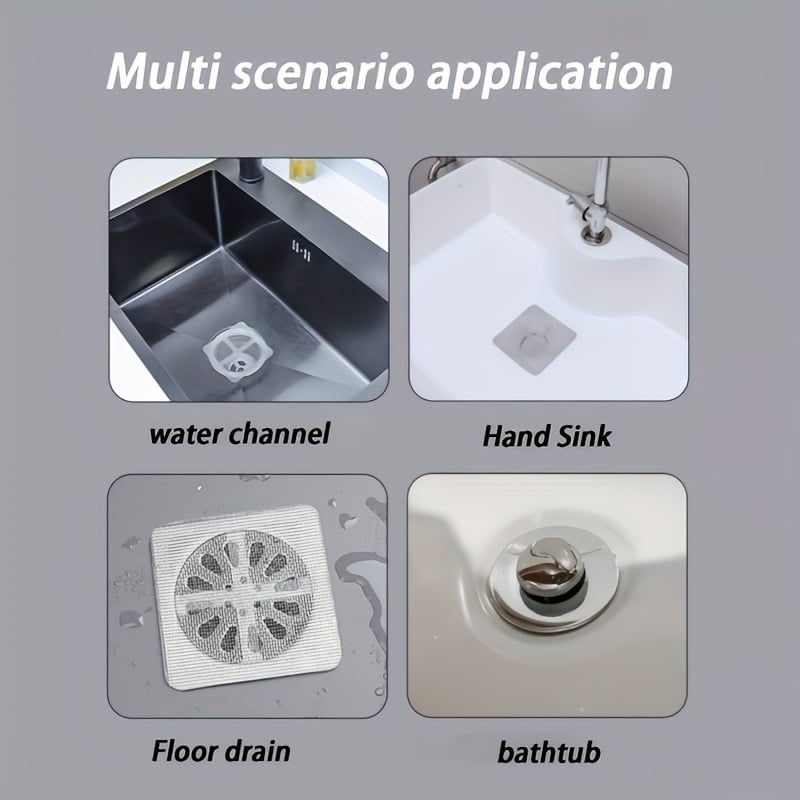Disposable Drain Hair Catcher Stickers – 10-Pack, Waterproof Mesh & 10×10cm