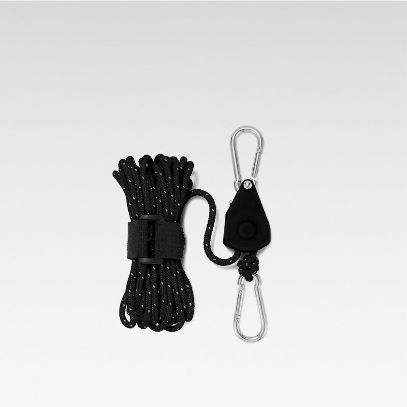Tent Guy Line with Pulley System – 190kg Capacity, Reflective, Aluminum Alloy
