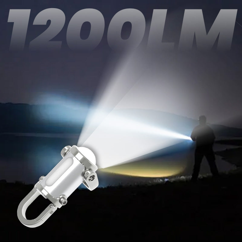 1200-Lumen LED Keychain Flashlight – Powerbank, 7 Modes & Waterproof