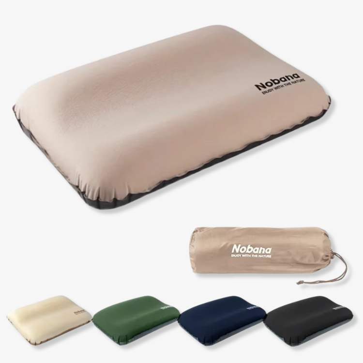 Inflatable Travel Neck Pillow – 3D Ergonomic Support, Double Valve & Compact Foldable
