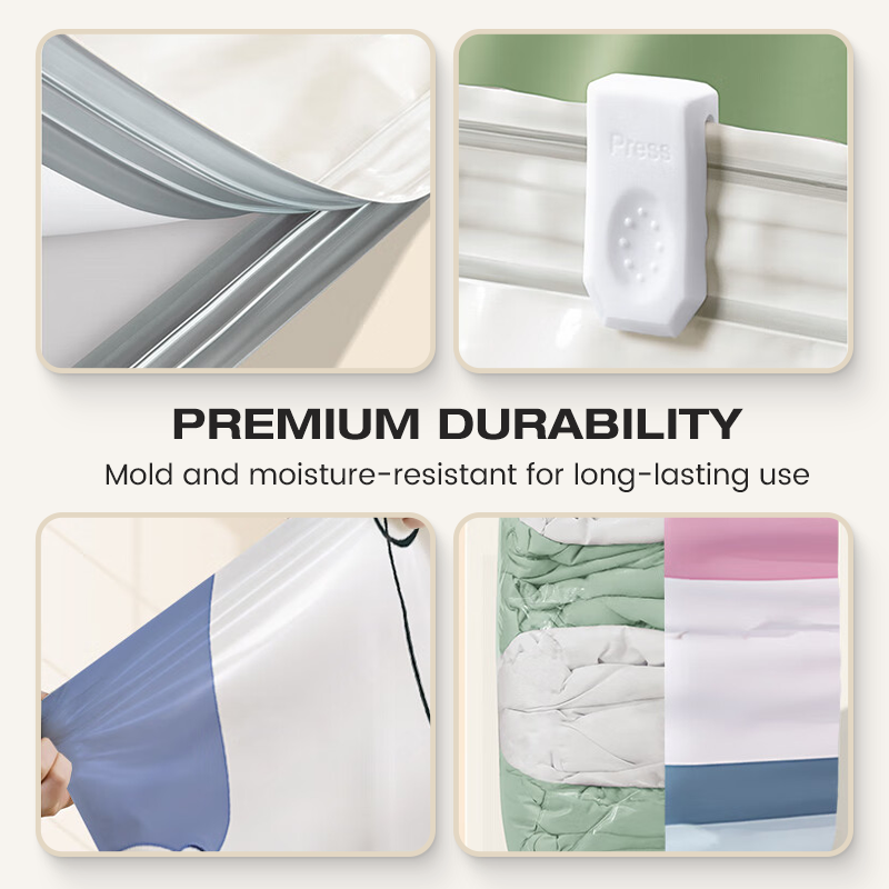 Vacuum Storage Bags – 75% Space Saving, Pump-Free & Reusable