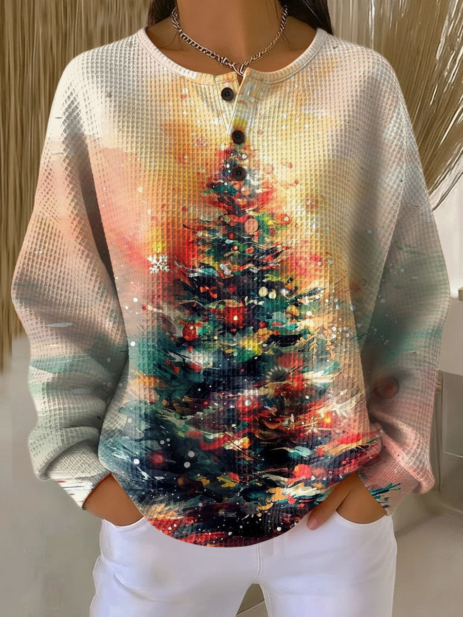 Ella Cozy Christmas Tree Pullover - Festive Holiday Sweater for Warm Winter Vibes