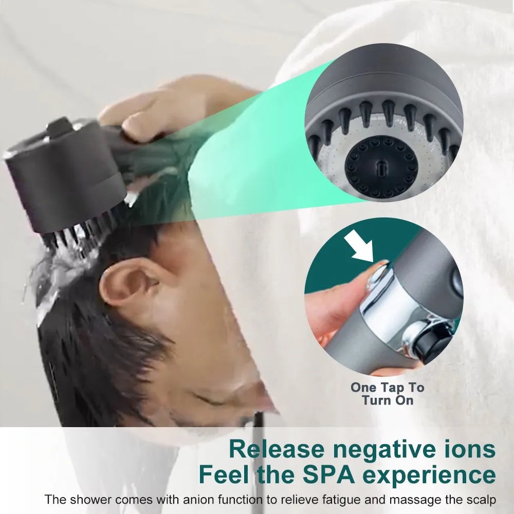 High-Pressure Filtered Shower Head – 9-Layer Filter, Water-Saving & Pause Button