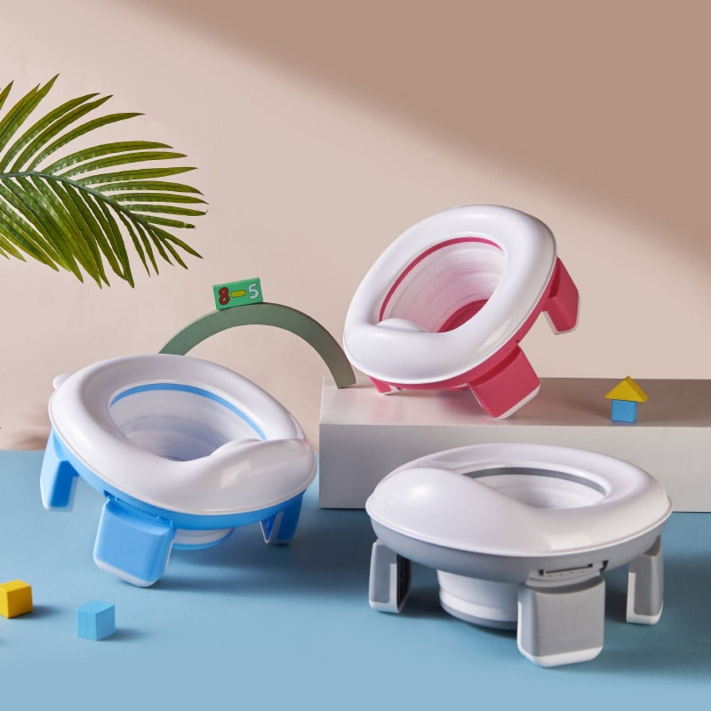 Foldable Travel Potty – Toddler Trainer, Toilet Seat Adapter & Non-Slip Base