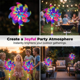 Solar Garden Wind Spinner – LED Lights, Weatherproof, 8-Hour Runtime, Ground Stake
