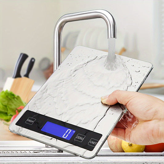 Digital Kitchen Scale – USB Rechargeable, 15kg Capacity & Precision Weighing