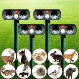 Solar Power Ultrasonic Animal Pest Repeller Infrared Sensor Waterproof Animal Deterrent Bowlift