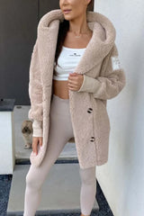 Sabrina Women's Plush Hooded Jacket - Cozy & Stylish Outerwear for Cold Weather