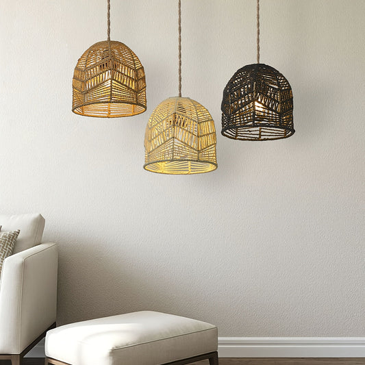 Rope Pendant Shade – Handwoven Design, Rustic Farmhouse Style & Natural Paper Material