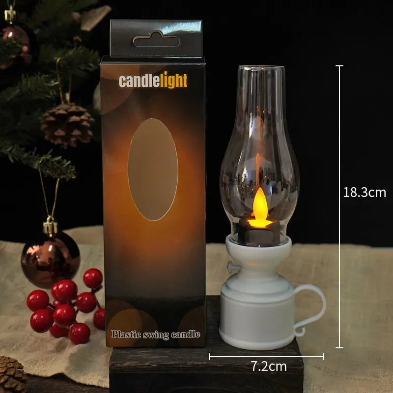 LED Flame Lantern – Battery-Powered, Flameless Flicker & 18.3cm Portable