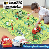 Kids Puzzle Road Play Set – Toy Car, Traffic Signs & 47×25cm Track