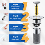 Universal Drain Strainer – Catches Hair & Debris, Tool-Free Fit, Kitchen & Bath