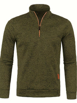 Men's pullover with neck zip for autumn & winter - Matteo