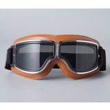 Vintage Motorcycle Goggles – Polycarbonate Lens, Fits Over Glasses & Adjustable Strap