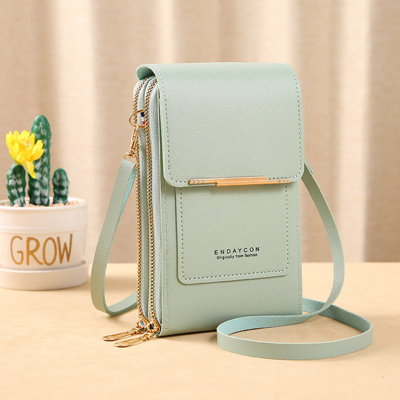 Women's RFID Leather Handbag – PU Leather, Waterproof Phone Pocket & Crossbody Strap