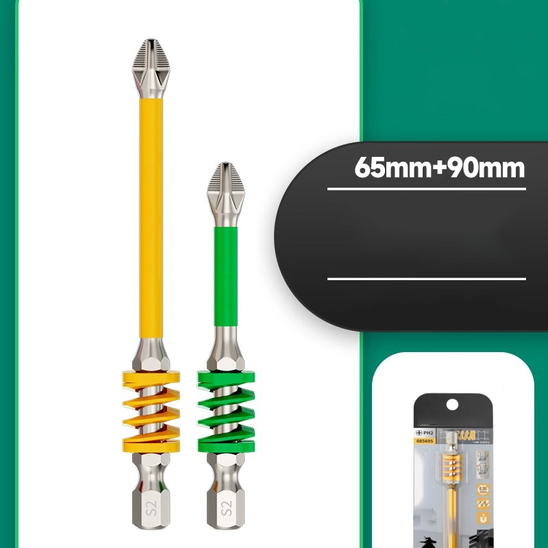 Magnetic Screwdriver Bit Set – S2 Alloy Steel, Anti-Slip Phillips Tip & 65/90/110mm Lengths