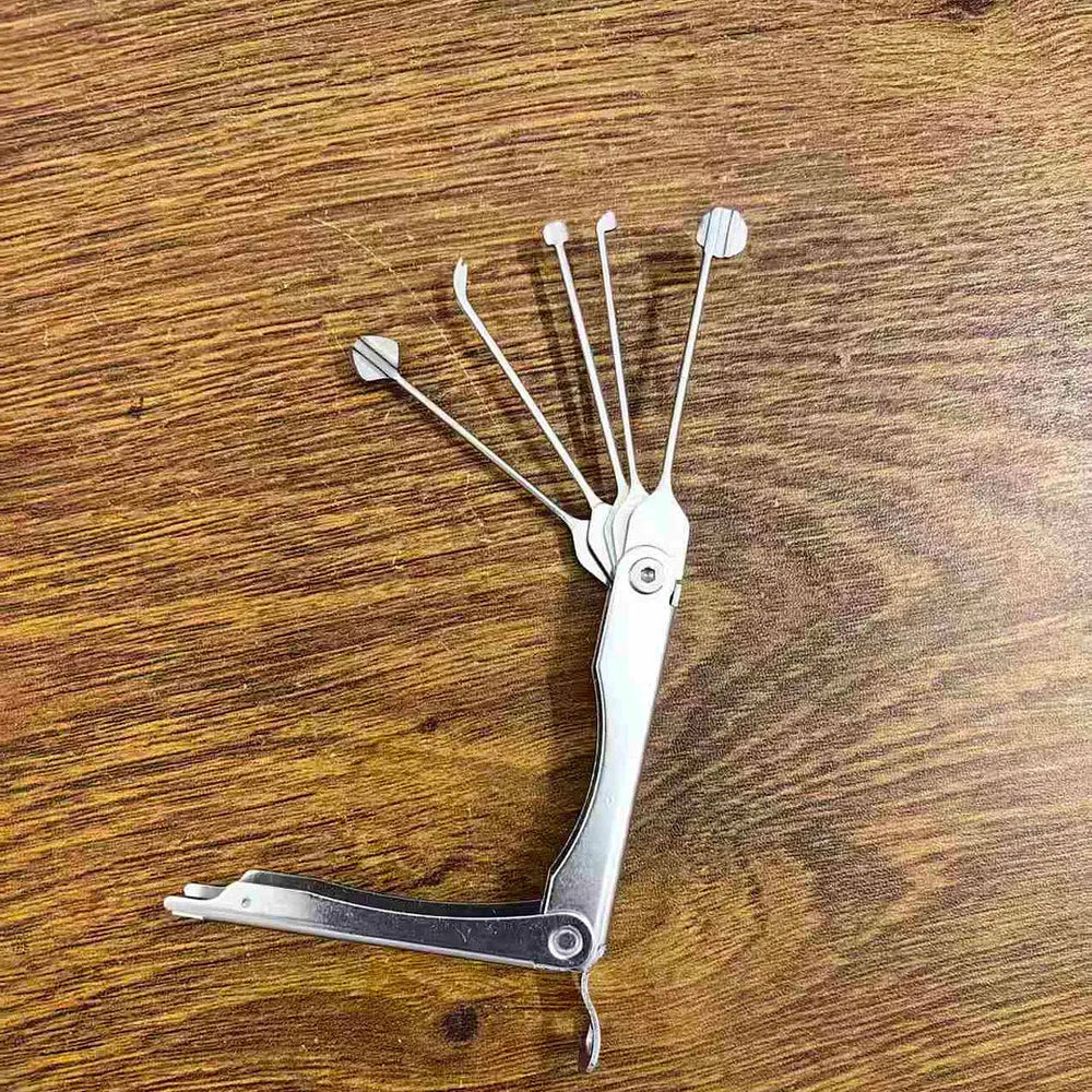 Folding Lock Pick Tool Set – Stainless Steel, 5 or 11 Pieces & Keychain Portable