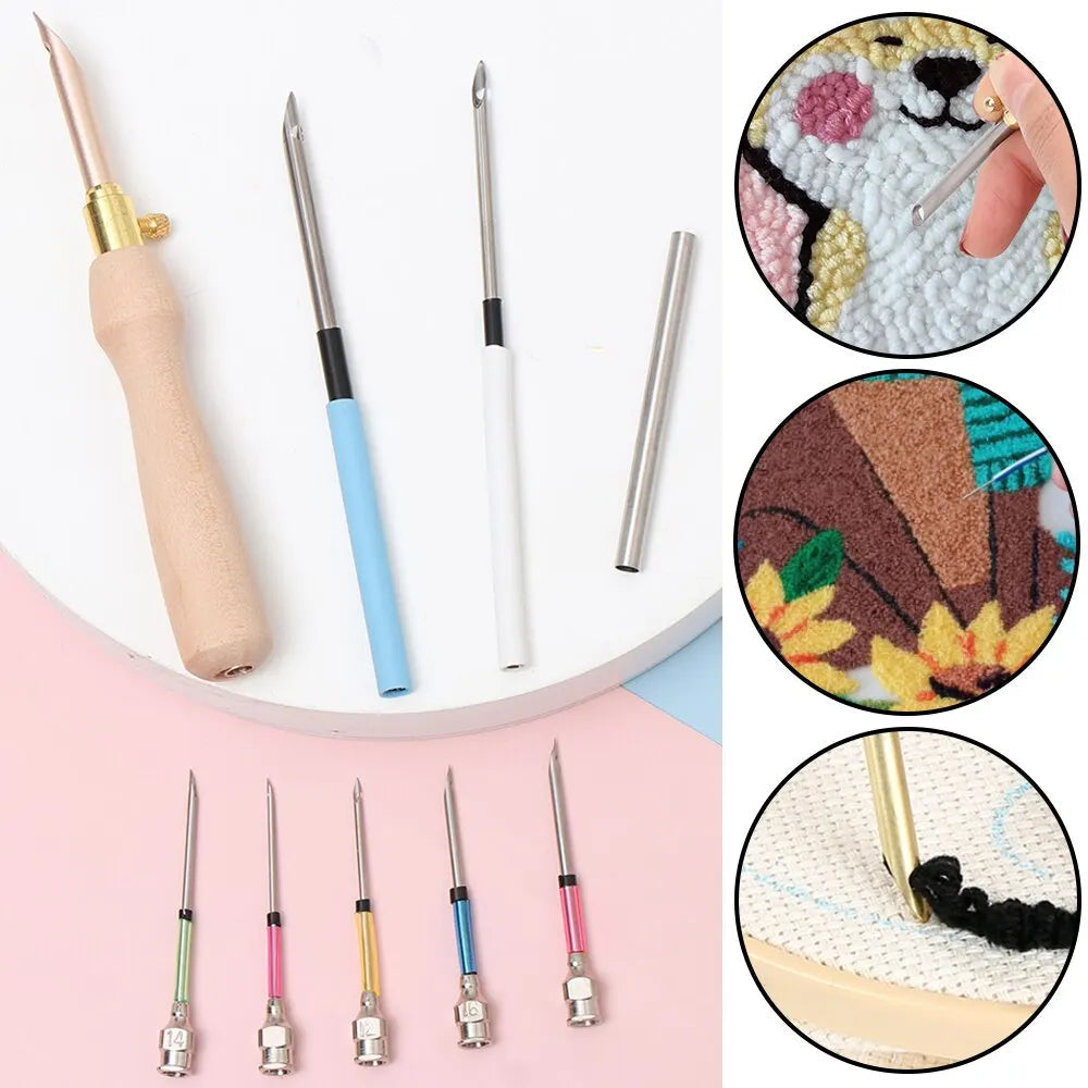 Punch Needle Set 11-Piece – Ergonomic Grip, Stainless Steel & Embroidery Kit